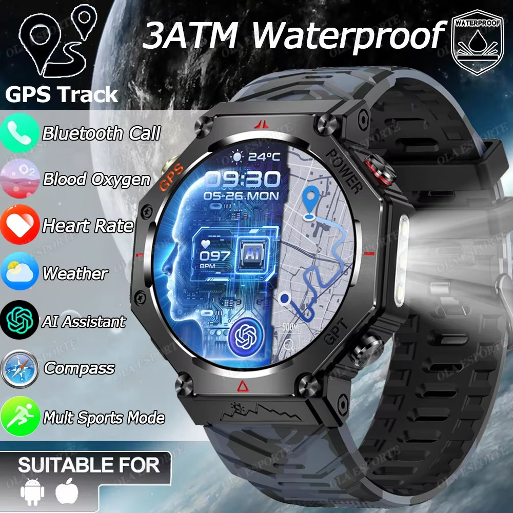 New Swimming Smart Watch for Xiaomi Huawei Watch IP69K Waterproof BT Call GPS Compass Amoled Military Sport Smartwatch Men Women