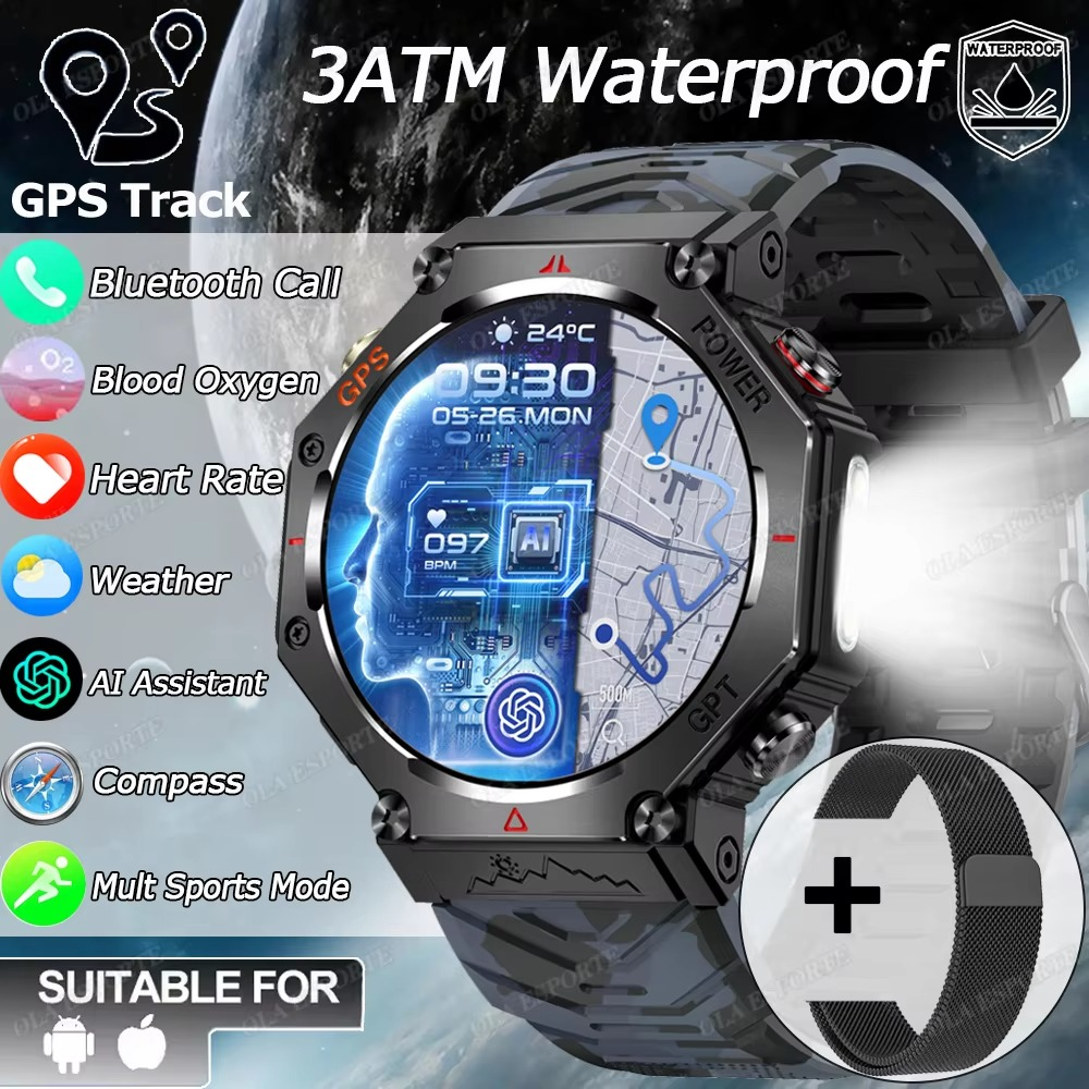 New Swimming Smart Watch for Xiaomi Huawei Watch IP69K Waterproof BT Call GPS Compass Amoled Military Sport Smartwatch Men Women