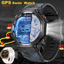 New Swimming Smart Watch for Xiaomi Huawei Watch IP69K Waterproof BT Call GPS Compass Amoled Military Sport Smartwatch Men Women