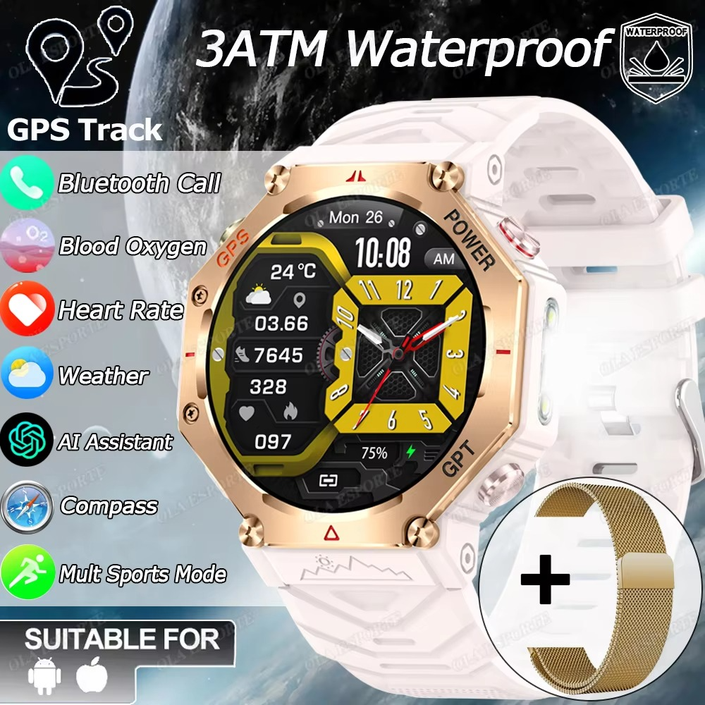 New Swimming Smart Watch for Xiaomi Huawei Watch IP69K Waterproof BT Call GPS Compass Amoled Military Sport Smartwatch Men Women