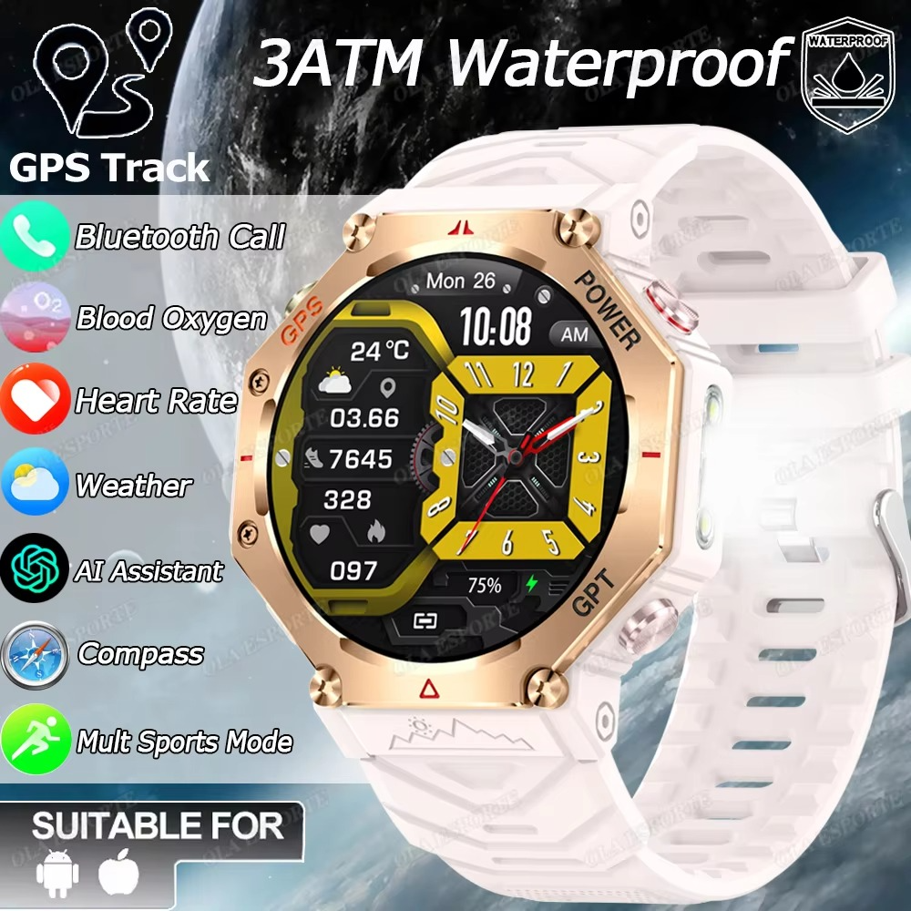 New Swimming Smart Watch for Xiaomi Huawei Watch IP69K Waterproof BT Call GPS Compass Amoled Military Sport Smartwatch Men Women