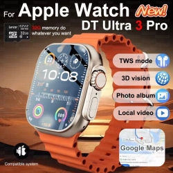 DT Ultra 3 Smartwatch Amoled Screen 4GB MP3 MP4 Player Bluetooth Network Sharing APP Store ChatGPT Smart AI Watch Men Sportwatch