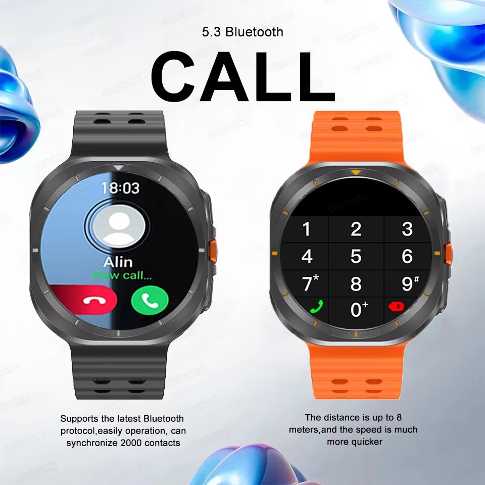 2025 For Samsung New Watch Ultra Smartwatch 32G Memory Video GPS NFC AMOLED Fitness Sport Health Watches TWS Earphone mode Clock