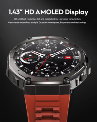 T-Rex 3 Military GPS Men Smartwatch For Xiaomi Samsung 10ATM Waterproof AMOLED Screen Dual-band GNSS 170+ Sports HD Call Watches
