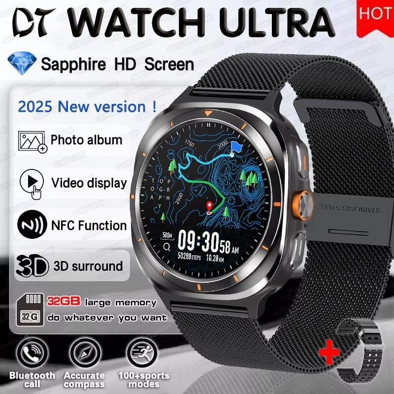 T-Rex 3 Military GPS Men Smartwatch For Xiaomi Samsung 10ATM Waterproof AMOLED Screen Dual-band GNSS 170+ Sports HD Call Watches