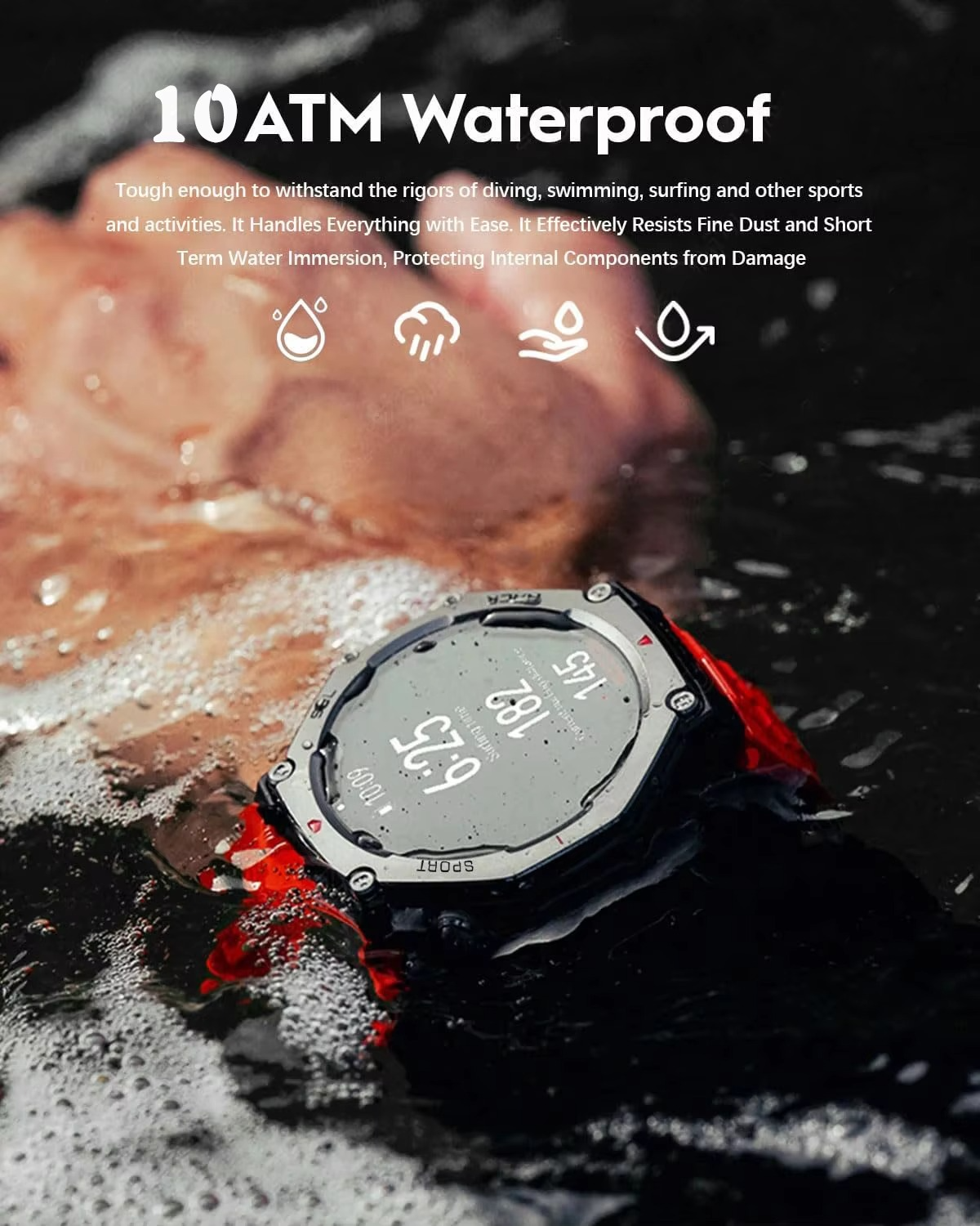 T-Rex 3 Military GPS Men Smartwatch For Xiaomi Samsung 10ATM Waterproof AMOLED Screen Dual-band GNSS 170+ Sports HD Call Watches