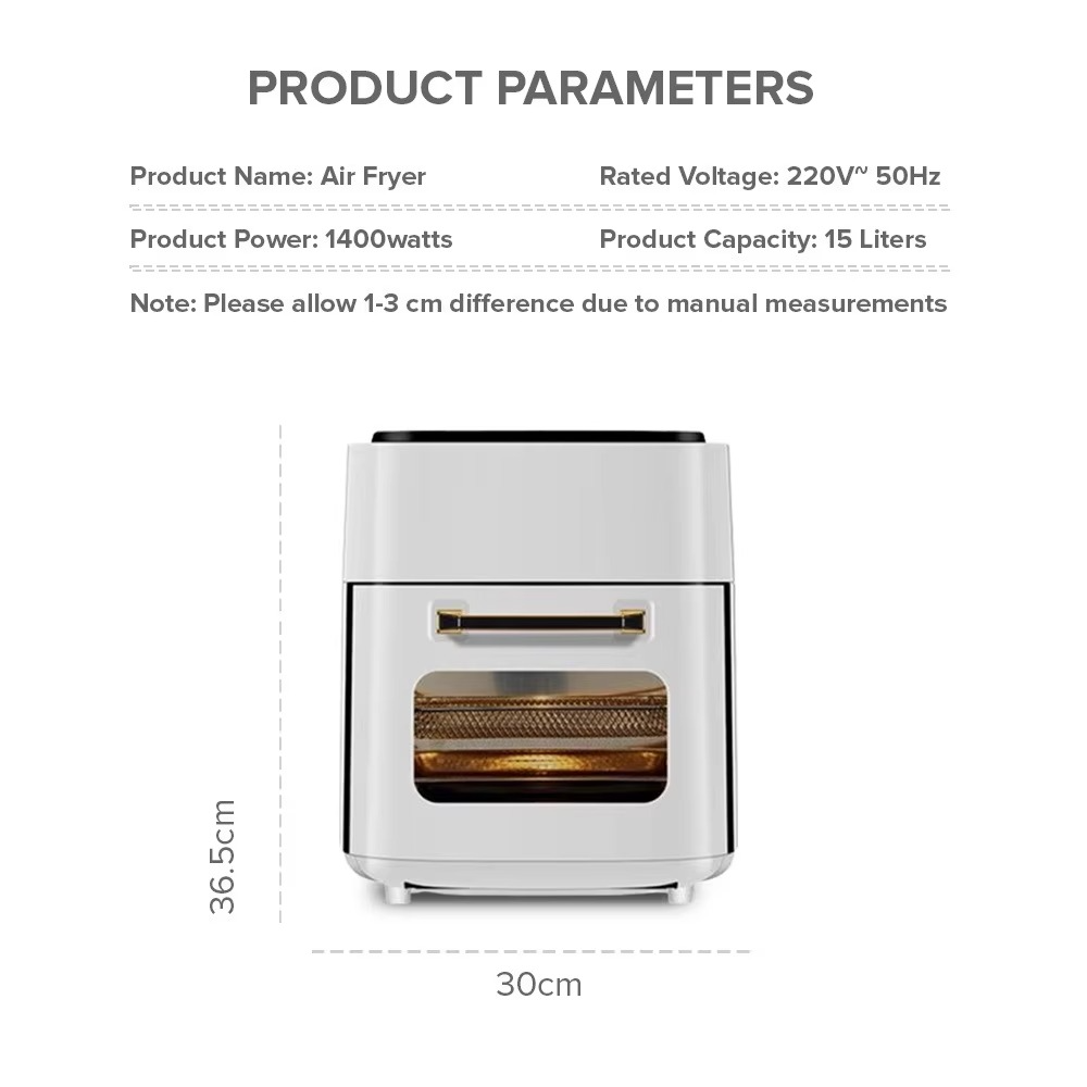 15L Multi-functional Large-capacity Electric Fryer Automatic Visual Intelligent Electric Oven Three-dimensional Surround Heating
