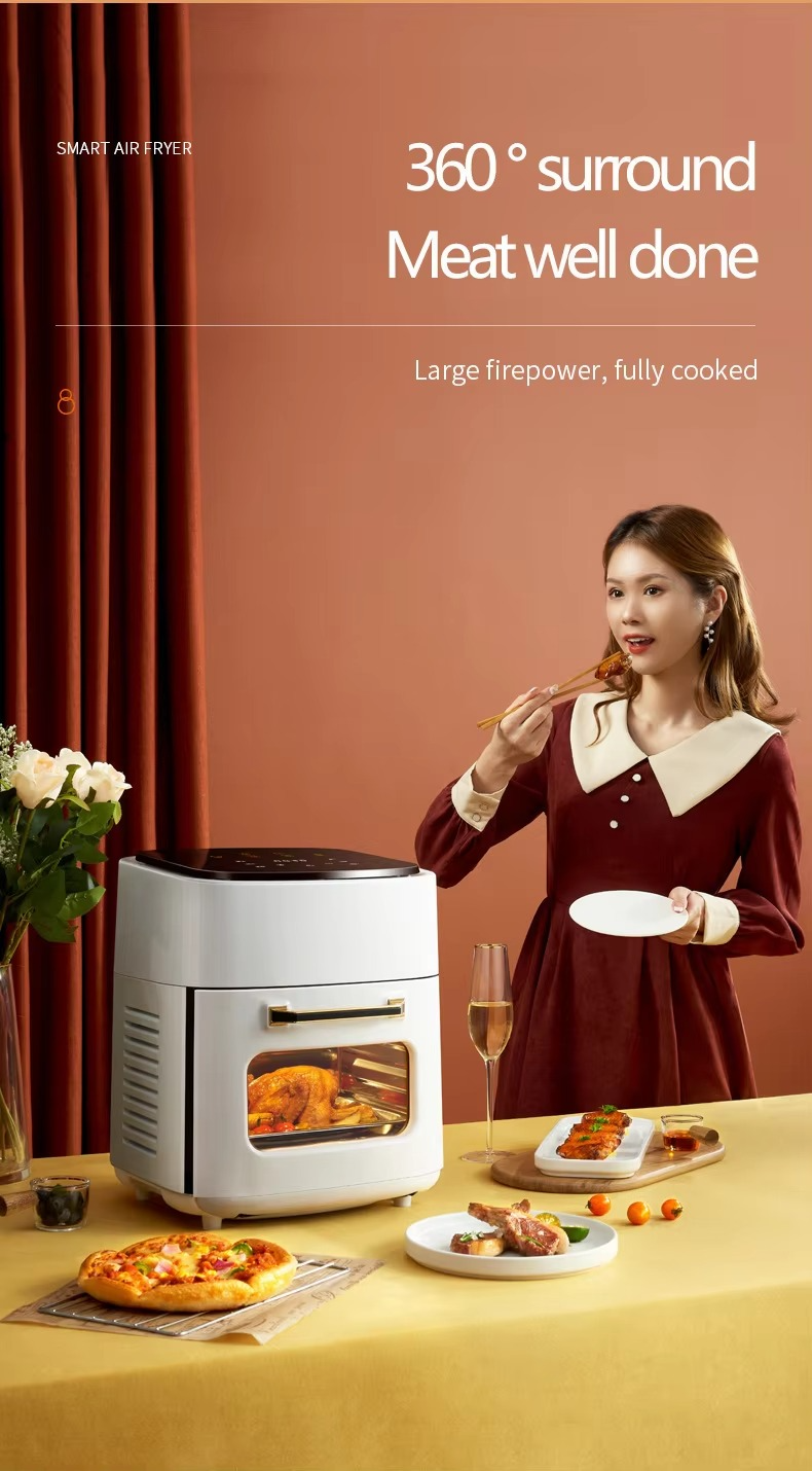 15L Multi-functional Large-capacity Electric Fryer Automatic Visual Intelligent Electric Oven Three-dimensional Surround Heating