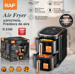 Double Layer Stack air Fryer 6+6L Electric Without Oil Smart Double air Fryer Digital With Dual Basket