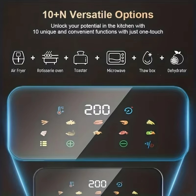 1350W 12L New Intelligent Visual Air Electric Explosion Cooker Intelligent Large Capacity Multifunctional Blast Oven,Two Colors