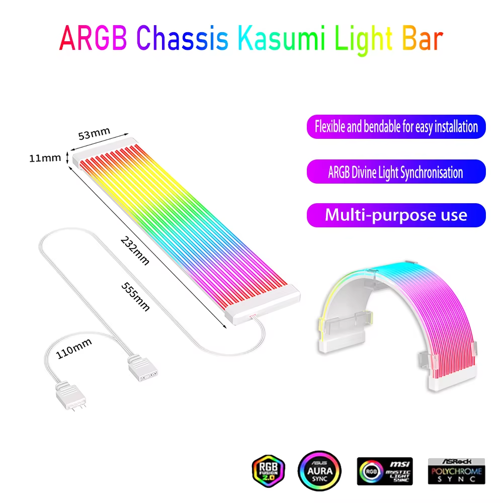 ARGB Sync Board for PC Power Supplies 24-pin GPU Graphics Cards 8-pin Cables and Chassis Illuminated Neon Cables RGB LED Strips