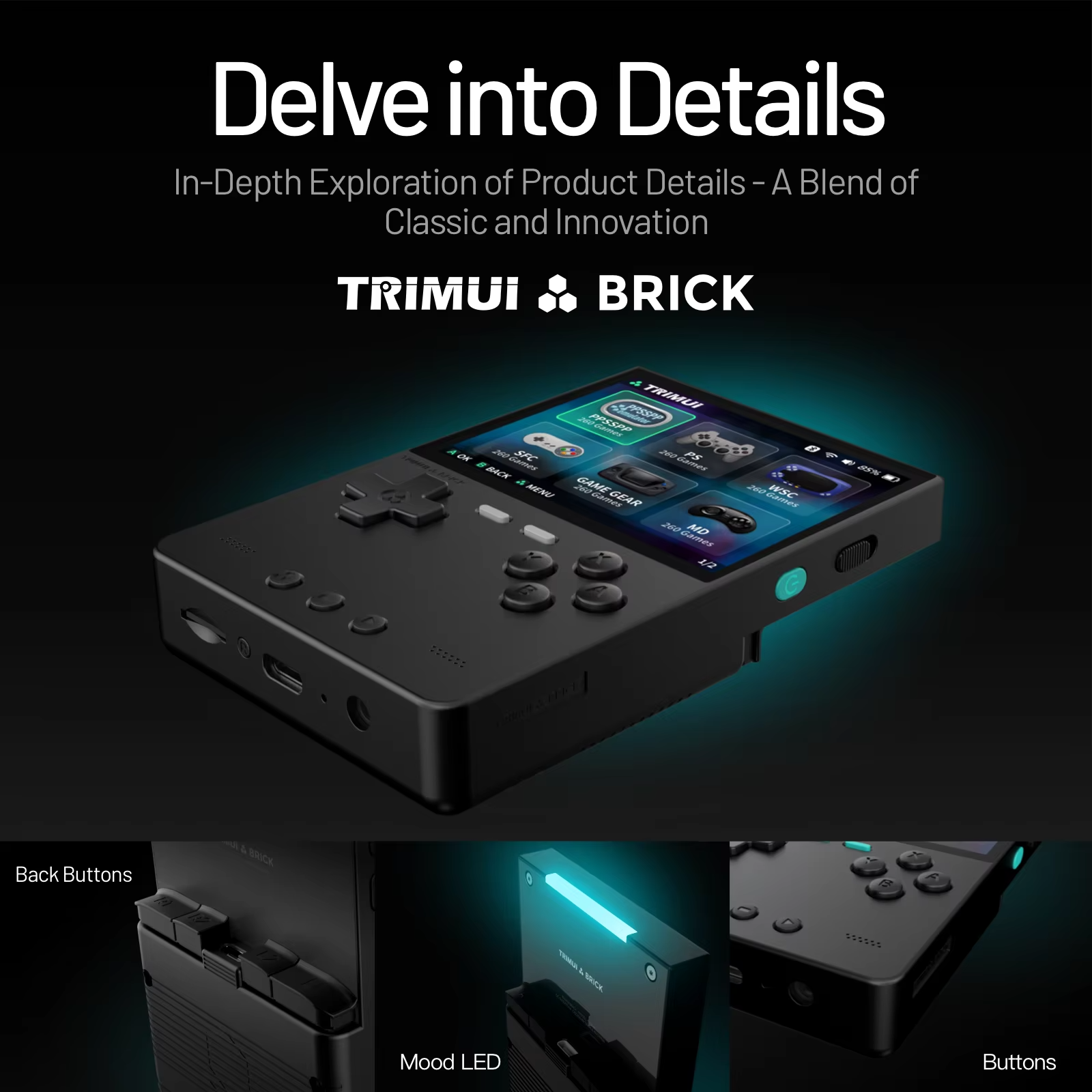 Trimui BRICK Handheld Game Players Consoles 3.2'' IPS Screen Emulator Linux System Portable Retro Video Games Allwinner