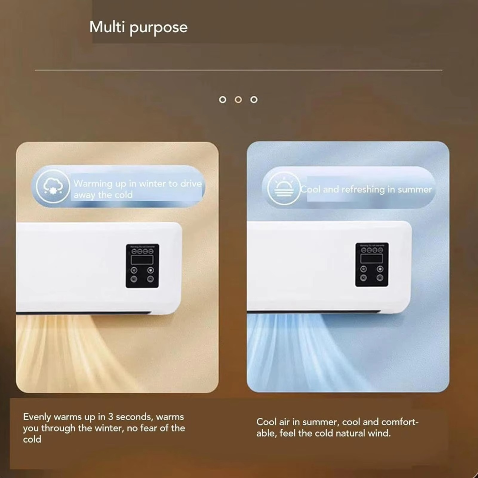 Wall Air Conditioner Ductless Air Conditioner Cooler and Heater Combo Portable Cooler Combo Split System AC Heating No Window
