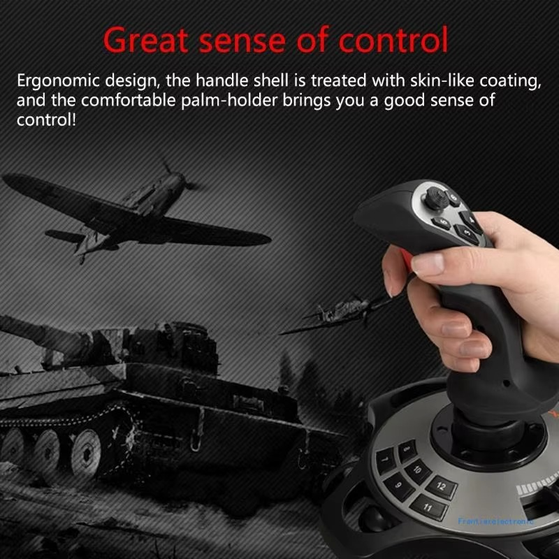 PXN-2113 Flight Joystick Vibration Game Flight Joystick USB Charging Cable Suitable for PC for Windows (2000/XP/7/8/VIST