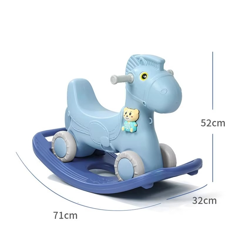 Children's Rocking Horses Stroller Baby Plastic Trojan Toys Children Rocking Chair Riding Horse Birthday Gifts Kid Ride On Toy