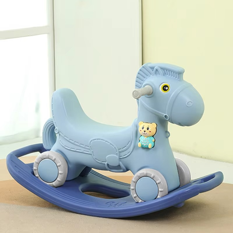 Children's Rocking Horses Stroller Baby Plastic Trojan Toys Children Rocking Chair Riding Horse Birthday Gifts Kid Ride On Toy