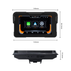 5 Inch Motorcycle Portable Navigation GPS Wireless Carplay Android Auto IP67 Waterproof Motorcycle Touch Screen Display