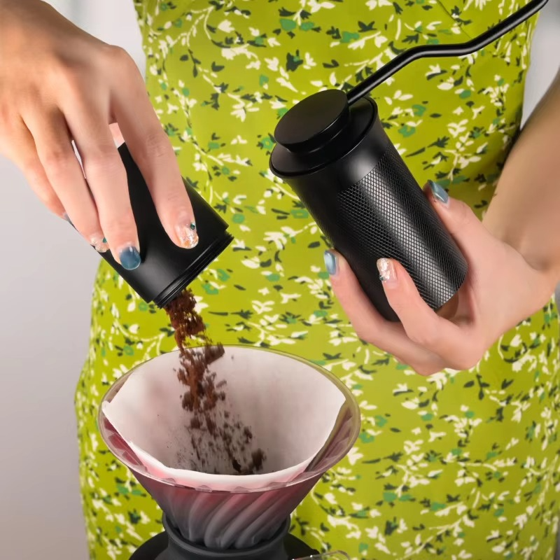 HAVMORE Stainless Seven-angle Steel Conical Burr Portable Manual Coffee Grinder Adjustable Aluminum Alloy Hand Coffee Grinder