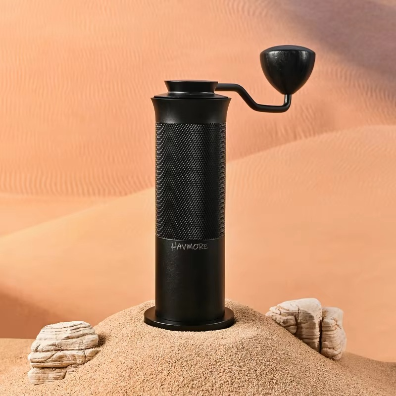 HAVMORE Stainless Seven-angle Steel Conical Burr Portable Manual Coffee Grinder Adjustable Aluminum Alloy Hand Coffee Grinder