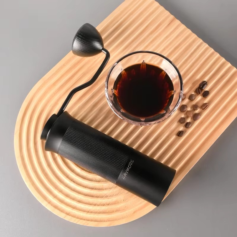 HAVMORE Stainless Seven-angle Steel Conical Burr Portable Manual Coffee Grinder Adjustable Aluminum Alloy Hand Coffee Grinder