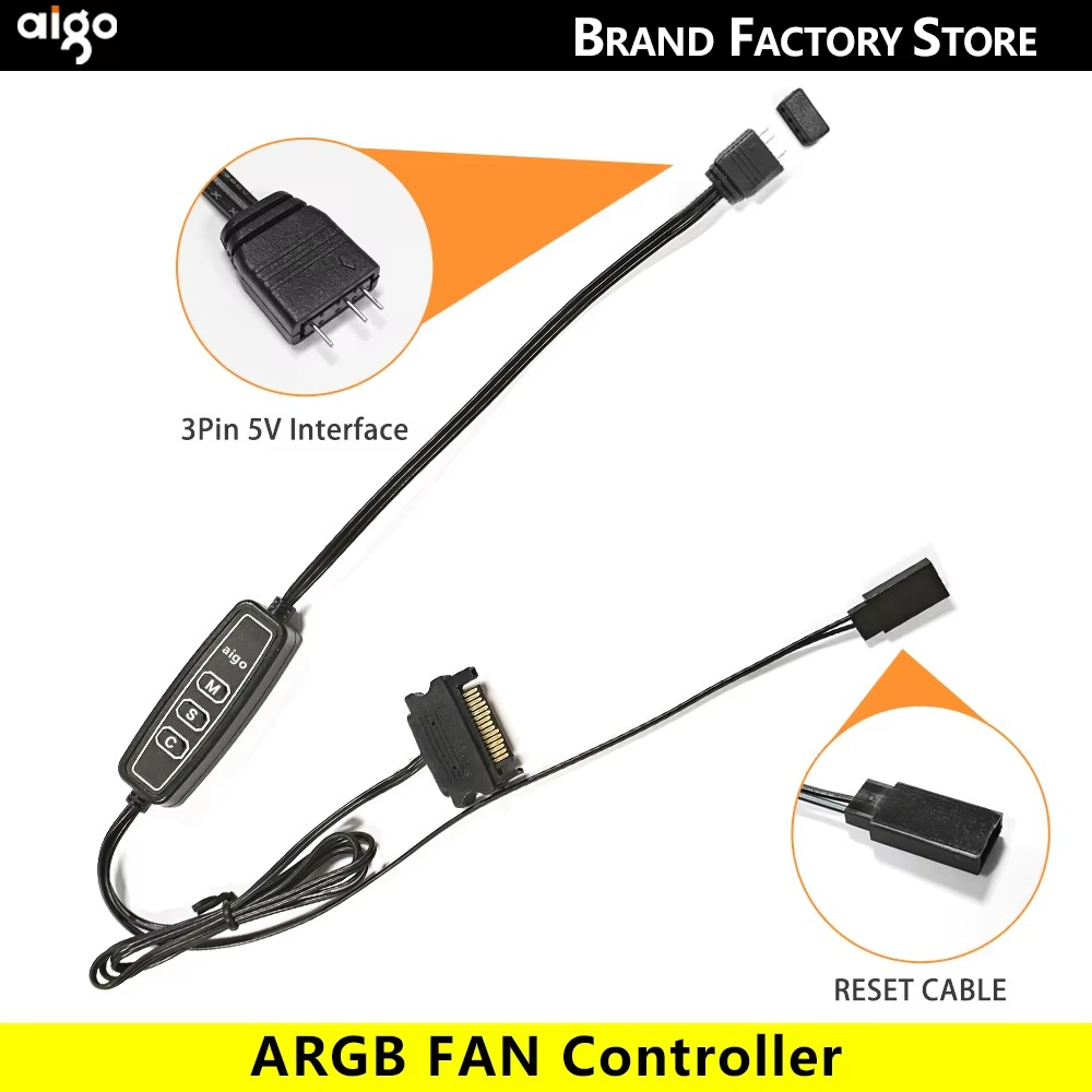 Aigo AS12 120MM Fan Argb Pc Case Ventiladores Wireless Splicing Cpu Water Cooler Gabinete Gamer Cooling Kit Fans Rgb Ventilador