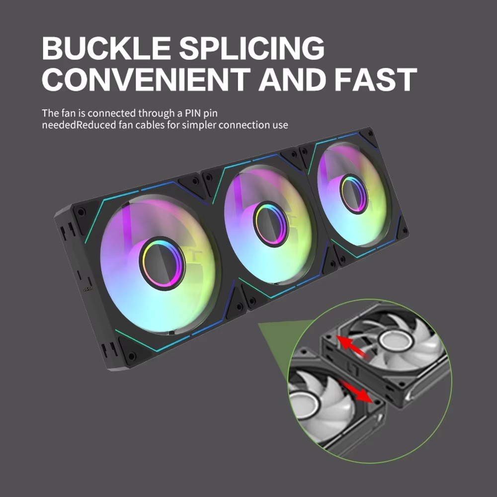 Aigo AS12 120MM Fan Argb Pc Case Ventiladores Wireless Splicing Cpu Water Cooler Gabinete Gamer Cooling Kit Fans Rgb Ventilador
