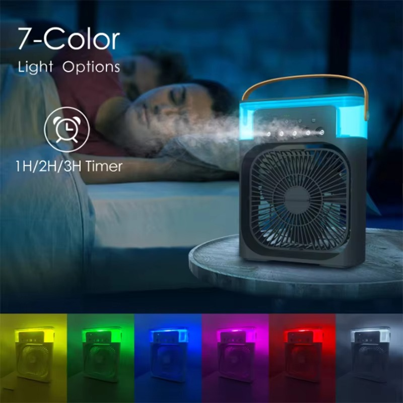 Modern portable fan air conditioner USB Electric fan LED water mist fun three-in-one air humidifier For Home room kitchen