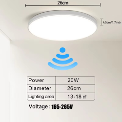 LED Radar Sensing Ceiling Lamp Intelligent Panel Lights Motion Sensor Lamp Hallways Corridor Aisle Stairways Home Ceiling Light