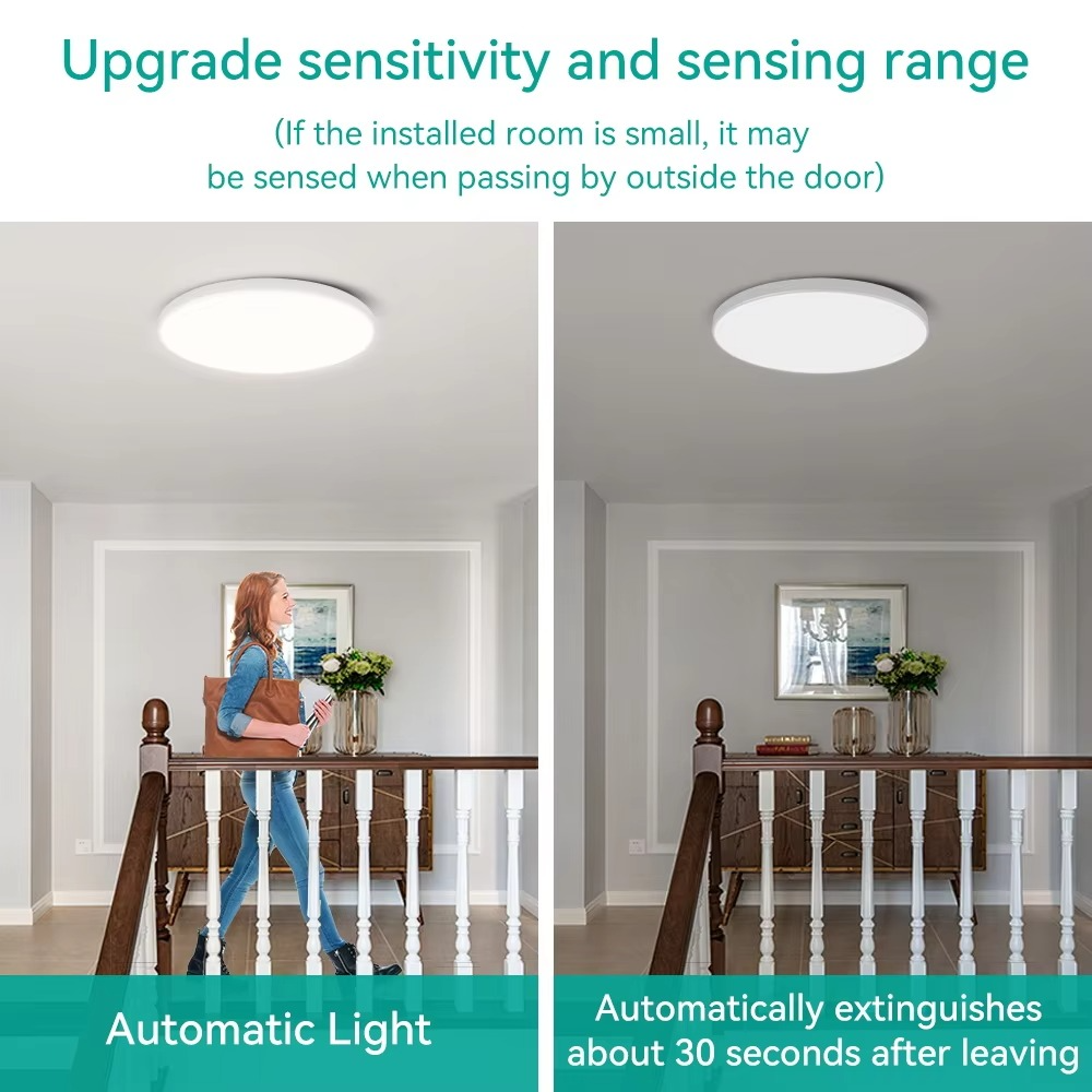 LED Radar Sensing Ceiling Lamp Intelligent Panel Lights Motion Sensor Lamp Hallways Corridor Aisle Stairways Home Ceiling Light