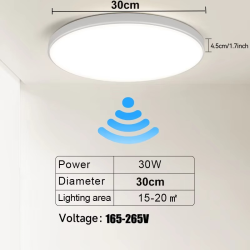 LED Radar Sensing Ceiling Lamp Intelligent Panel Lights Motion Sensor Lamp Hallways Corridor Aisle Stairways Home Ceiling Light
