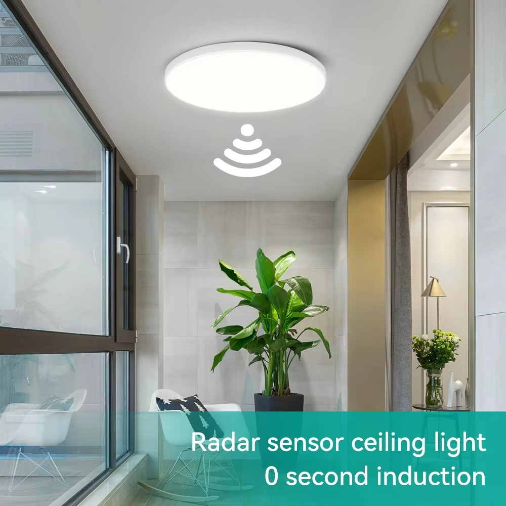 LED Radar Sensing Ceiling Lamp Intelligent Panel Lights Motion Sensor Lamp Hallways Corridor Aisle Stairways Home Ceiling Light