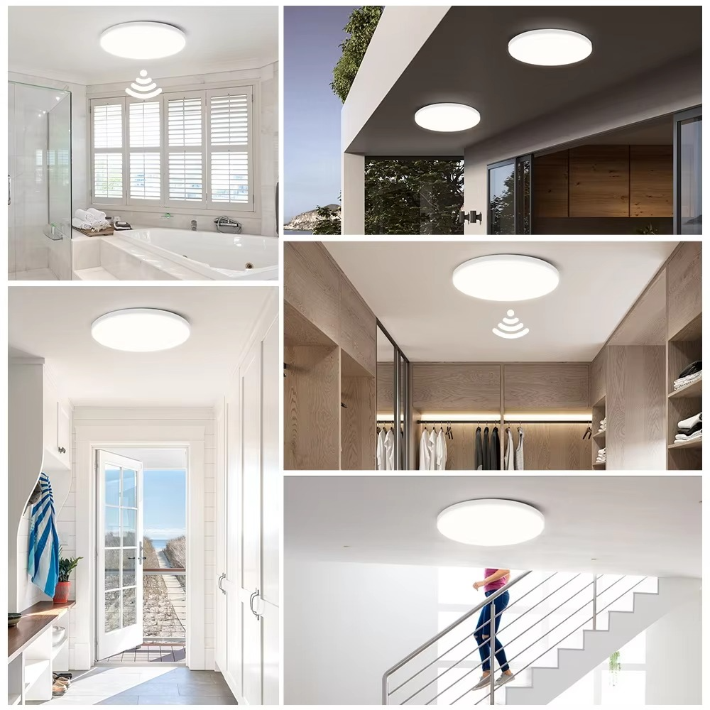 LED Radar Sensing Ceiling Lamp Intelligent Panel Lights Motion Sensor Lamp Hallways Corridor Aisle Stairways Home Ceiling Light