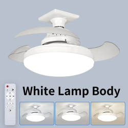 LED E27 Ceiling Fan Lights with Remote Control Silent Dimmable Timer Function Invisible Fan Light for Living Room Bedroom Office