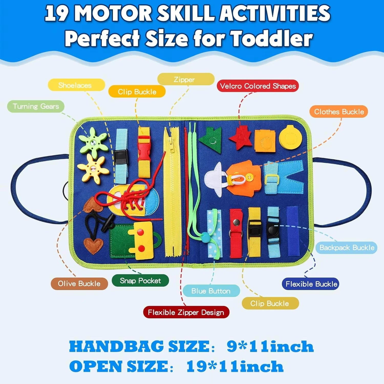 Busy Board Montessori Toys for Toddlers Sensory Toy Preschool Learning Educational Travel Activities For Boys Fine Motor Skills