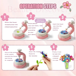 DIY Craft Kits Toys Kids Handmade Bouquet Making Machine Set Artificial Flower Toy Set Flower Arrangement Girls Educational Gift