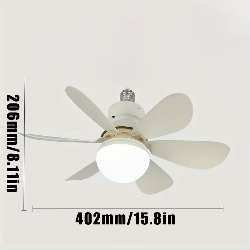 30W LED Light Fan Ceiling Fan with Remote Control E27 Base Intelligent Silent Ceiling Fan for Bedroom Living Room Smart Wireless