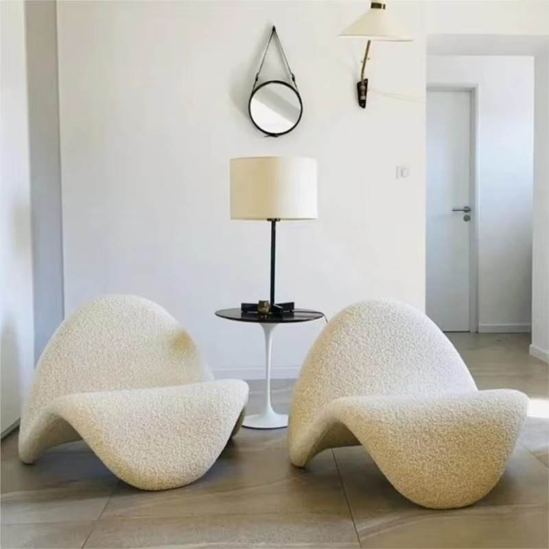 Velvet Italian Minimalist Lazy Sofa Chair Living Room Furniture Modern Minimalist Single Leisure Chair Nordic Lamb Lounge Chair