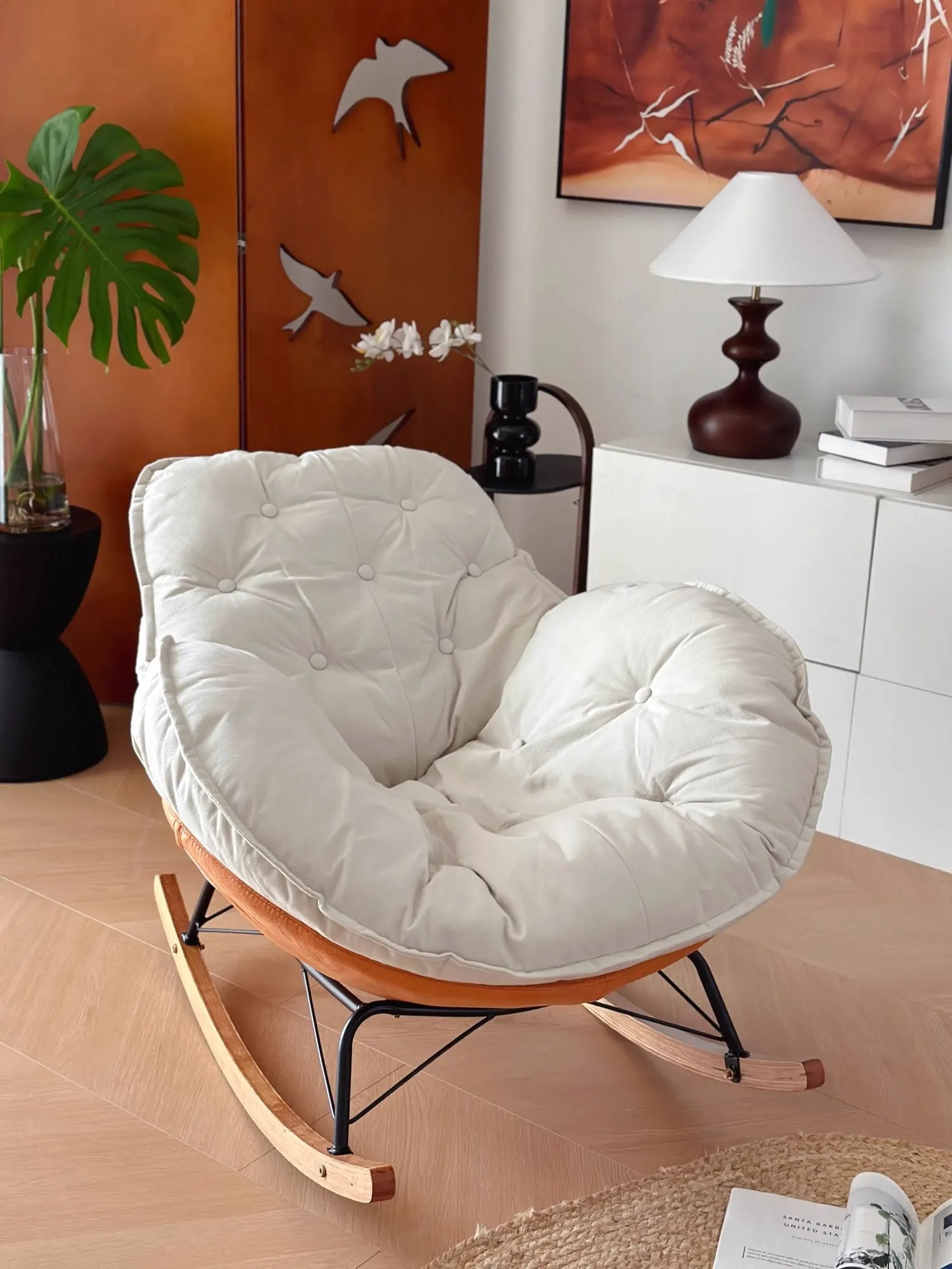 Nordic Rocking Chair, Lounge Chair, Balcony,living Room Home Leisure, Lazy Sofa, Adult Light Luxury Chair, Single Penguin Chair