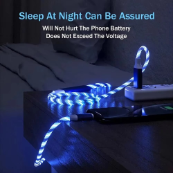 Câble De Charge Rapide 3 En 1 Avec Éclairage LED, 3A, Micro USB Type C, Pour IPhone, Samsung, Xiaomi, Chargeur De Téléphone, Lig