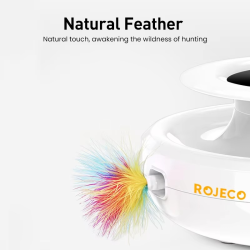 ROJECO 2 in 1 Smart Cat Toys Automatic Feather Fun Ball Toy Set For Cat Dog 5 Modes Electronic Interactive Pet Toy Accessories