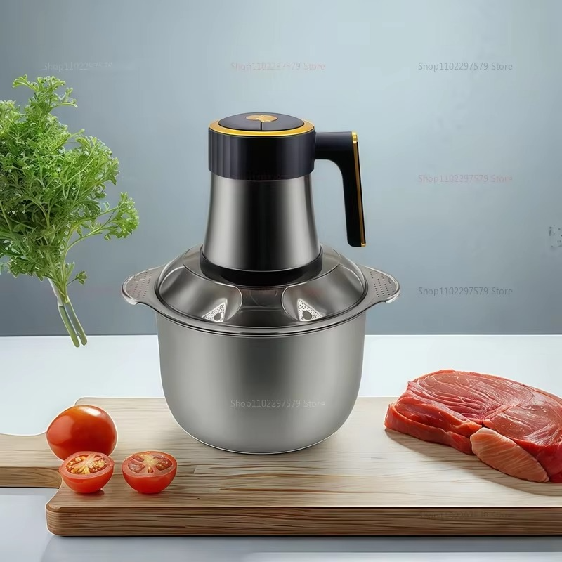 Electric Meat Grinder 5L Food Crusher Stainless Steel Multi-Functional Vegetable Slicer Processor Chopper for Kitchen Blenders