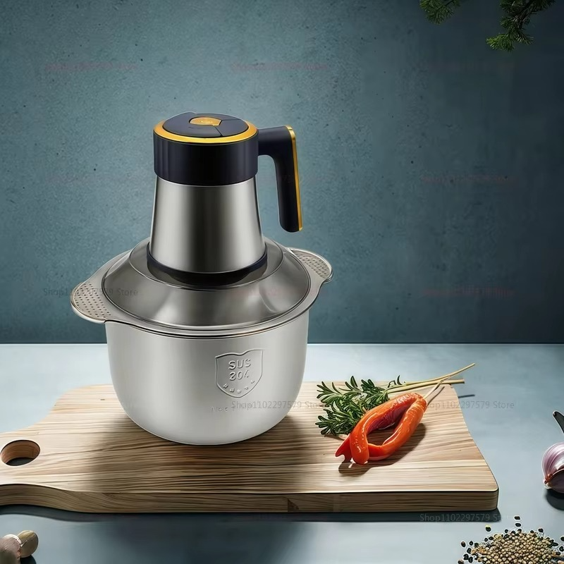 Electric Meat Grinder 5L Food Crusher Stainless Steel Multi-Functional Vegetable Slicer Processor Chopper for Kitchen Blenders