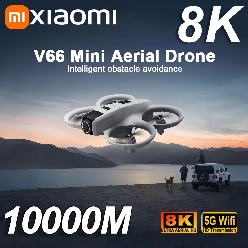 Xiaomi V66 Mini RC Aerial Drone 8K Professinal Wide Angle HD Dual Camera Intelligent Obstacle Avoidance Helicopter Drone Toy