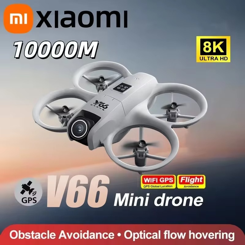 Xiaomi V66 Mini RC Aerial Drone 8K Professinal Wide Angle HD Dual Camera Intelligent Obstacle Avoidance Helicopter Drone Toy