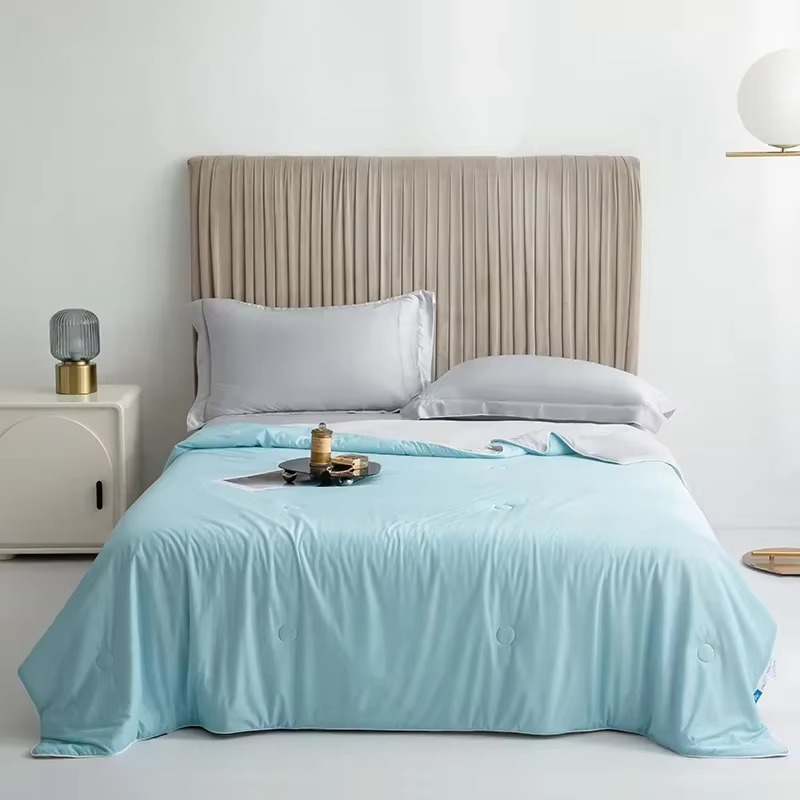 Cool Blanket for Bed Smooth Double Side Cooling Fabric Summer Quilts Silky Breathable Air Condition Comforter Thin Duvet Queen