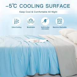 Cool Blanket for Bed Smooth Double Side Cooling Fabric Summer Quilts Silky Breathable Air Condition Comforter Thin Duvet Queen