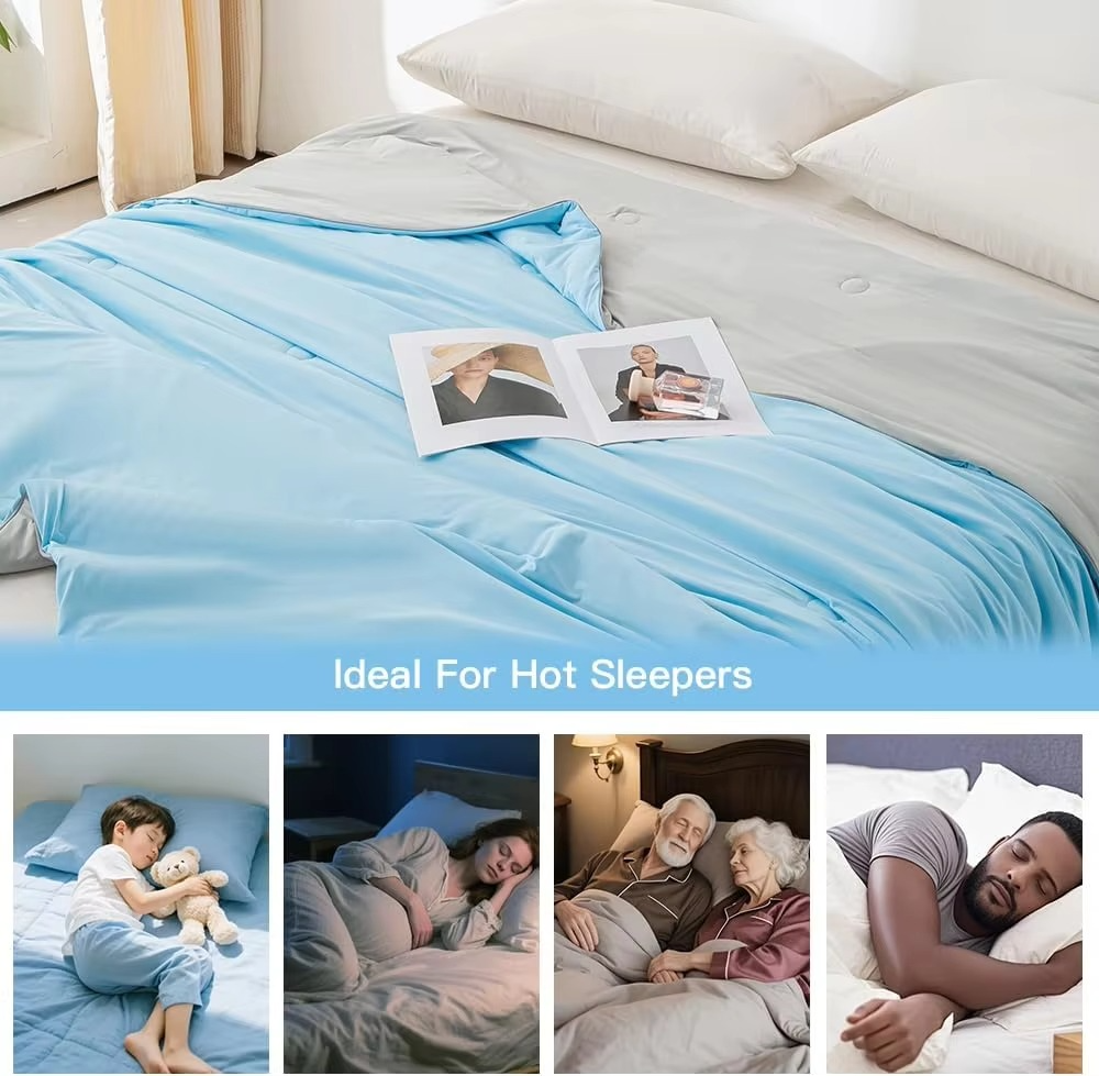 Cool Blanket for Bed Smooth Double Side Cooling Fabric Summer Quilts Silky Breathable Air Condition Comforter Thin Duvet Queen