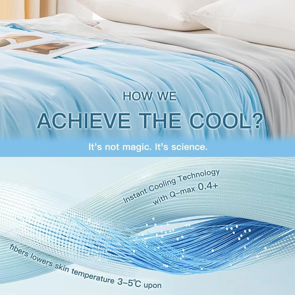 Cool Blanket for Bed Smooth Double Side Cooling Fabric Summer Quilts Silky Breathable Air Condition Comforter Thin Duvet Queen
