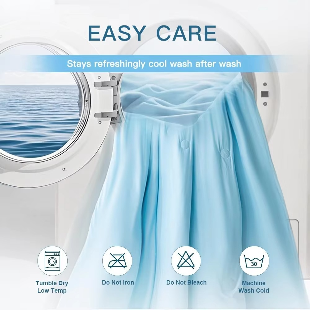 Cool Blanket for Bed Smooth Double Side Cooling Fabric Summer Quilts Silky Breathable Air Condition Comforter Thin Duvet Queen