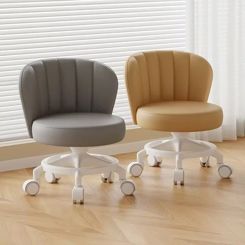Anti-rollover Cardan Wheel Stool Pulley Low Stool Movable Back Chair Home Artifact Round Bench Pulley Portable Stool